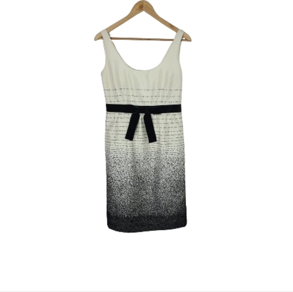 KATE SPADE Trish Be Dazzled Cream Black Dotted Ombre Midi Dress Women's Size 4 - Picture 3 of 14